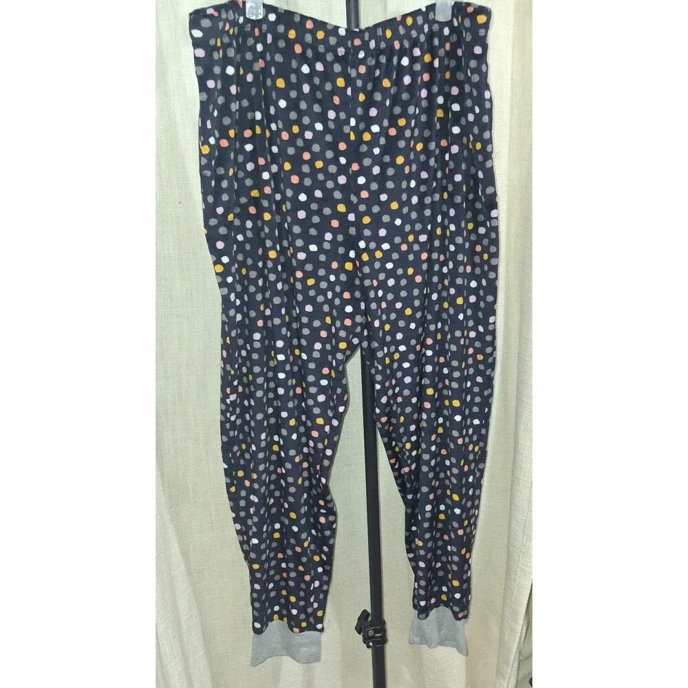 Cuddl Duds XL Fleece Polka Dot Jogger Pajama Pants Side Pockets Fleecewear